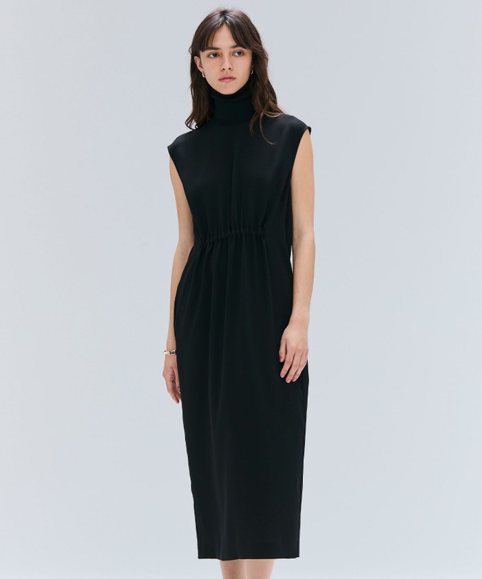 BEIGE 【洗える】FLEUR / ニットコンビハイネックノースリーブドレス BLACK 32 BEIGE 【洗える】FLEUR / ニットコンビハイネックノースリーブドレス BLACK 32