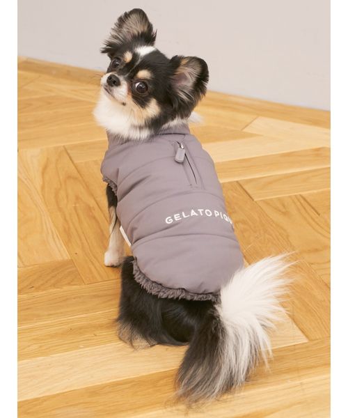 GELATOPIQUECAT & DOG 【CAT & DOG】中綿ベスト CGRY M GELATOPIQUECAT & DOG 【CAT & DOG】中綿ベスト CGRY M