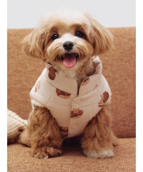 GELATOPIQUECAT & DOG 【CAT & DOG】中綿ベスト BEG M GELATOPIQUECAT & DOG 【CAT & DOG】中綿ベスト BEG M