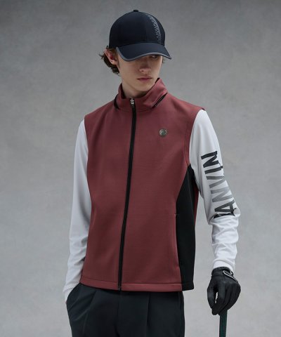 ランバン スポール LANVIN SPORT 異素材切替えアウターベスト【フード