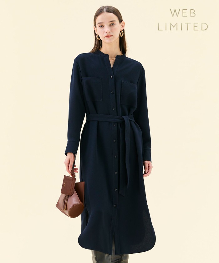 BEIGE 【WEB限定・洗える】DUPONT / ベルト付き3WAYワンピース NAVY 4