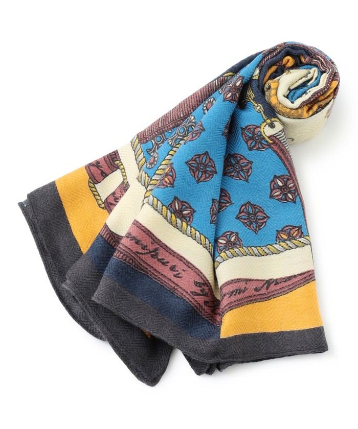 manipuri ウールシルク 大判スカーフ manipuri ウール シルク 大判スカーフ 鮮やか街並み manipuri