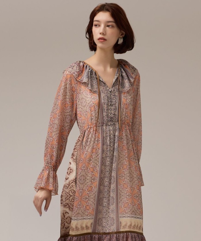 GRACE CONTINENTAL グレースコンチネンタル オレンジ 赤 結婚式 グレースコンチネンタル カシュクールドレス S