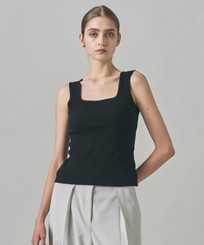 【洗える】【OUR WACOAL コラボ】カップイン スクエアネック タンクトッ