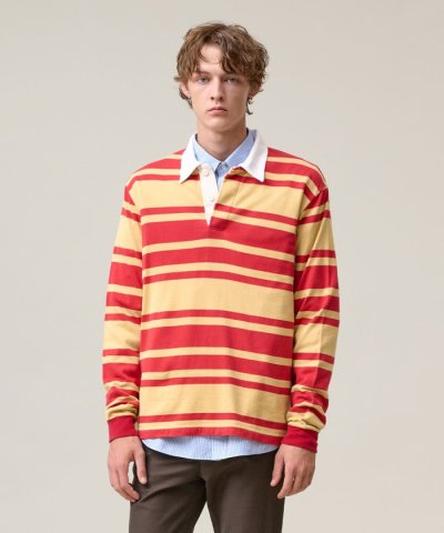 ソフトタッチコットンマルチボーダー ラガーポロシャツ