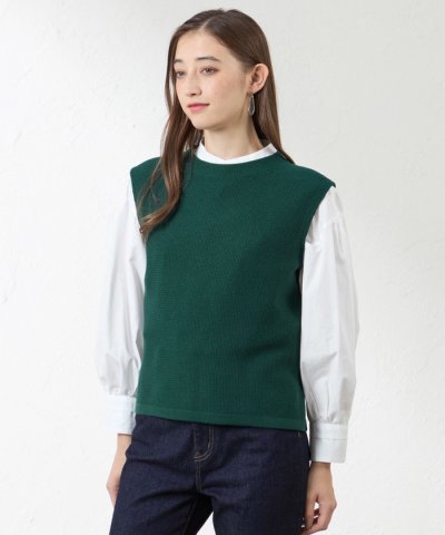 バルキーストレッチ編み柄ベスト