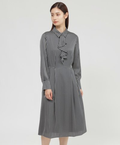 【Nikkei magazine掲載】【ウォッシャブル】ラインドット　ワンピース