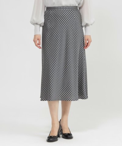 【ウォッシャブル】ラインドット　スカート