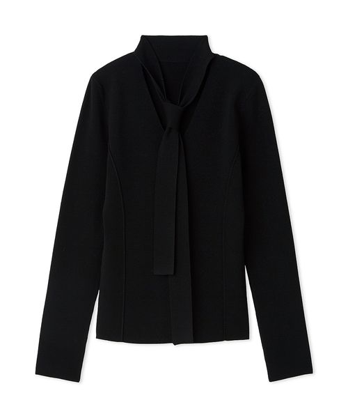 FRAYI. D ボウタイVネックニットトップス BLK F FRAYI. D ボウタイVネックニットトップス BLK F