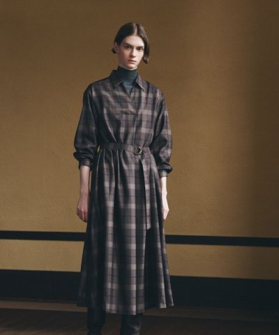 【ウォッシャブル】ブロックチェック　ワンピース