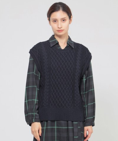 【ウォッシャブル】アランニット　ジレ