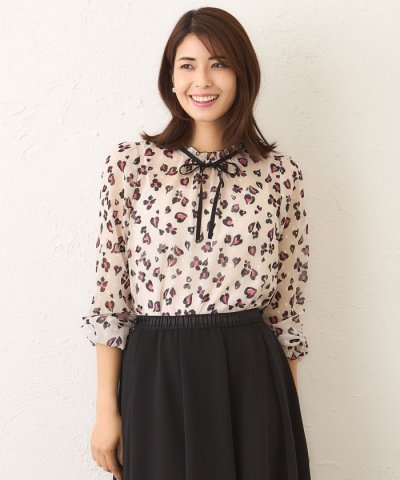 アニマルフラワー リボンブラウス
