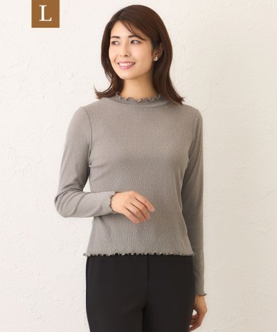 【L】シアーラメ カットソー