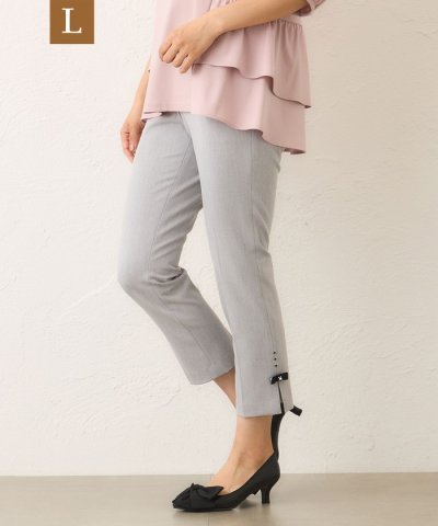 【L】ウールライク スリムパンツ