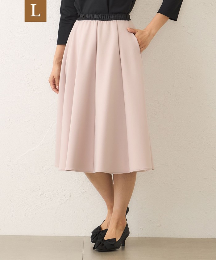 ピンク系｜Aラインスカート｜TO BE CHIC(Lサイズ)(トゥー ビー シック