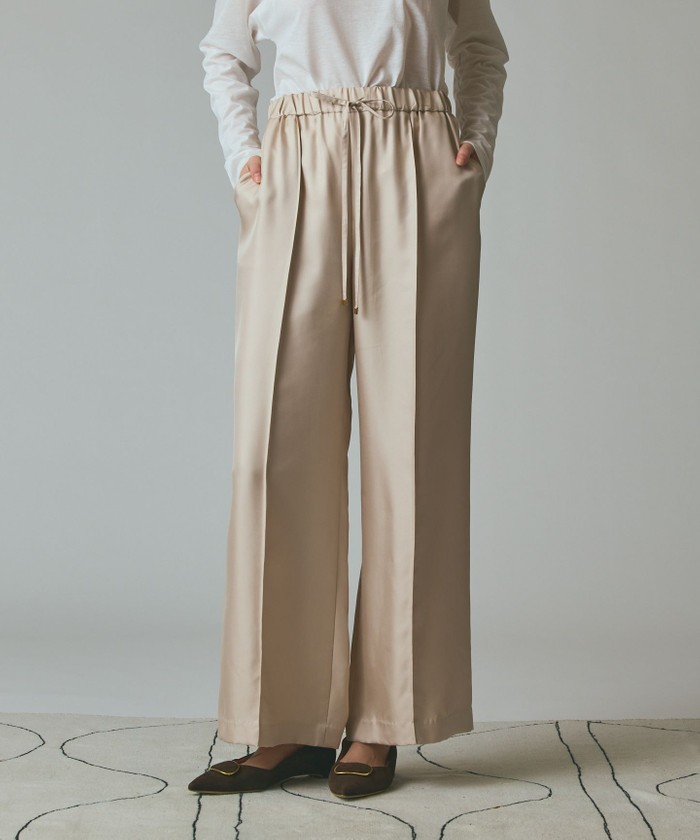 GRACECONTINENTAL シルクツイルイージーパンツ ベージュ 38 GRACECONTINENTAL シルクツイルイージーパンツ ベージュ 38