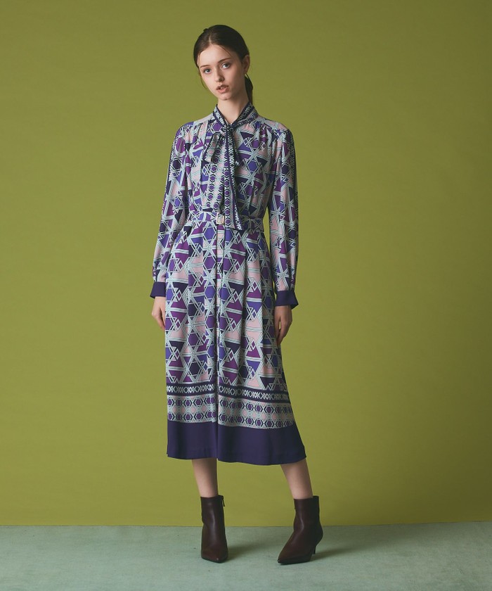 GRACECONTINENTAL キカボウタイドレス パープル 38 GRACECONTINENTAL キカボウタイドレス パープル 38