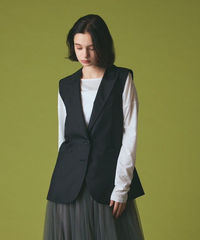 GRACECONTINENTAL シルクツイルジレ ブラック 38 GRACECONTINENTAL シルクツイルジレ ブラック 38
