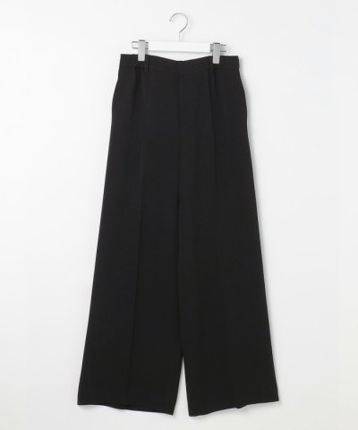 【17号サイズまで展開・洗える】トリアセダブルクロスワイドストレート パンツ