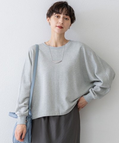 【洗える】シャイニーコットンテリー ドルマン スウェット