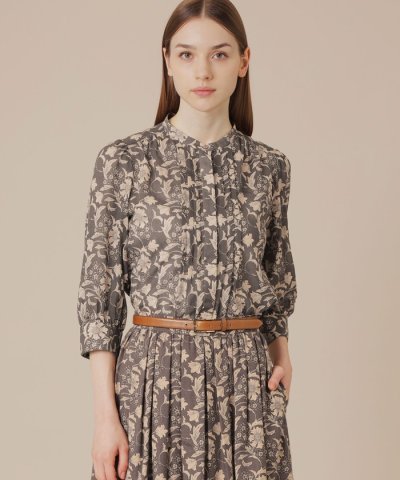 【BIBURY FLOWER】シルエットバイブリーボイルブラウス