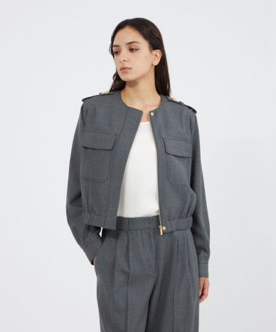 ライトウールツイル クロップドジャケット