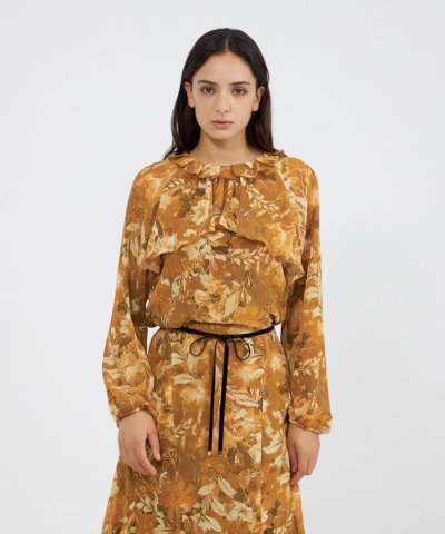 レイヤーフィオーレプリント フリルブラウス