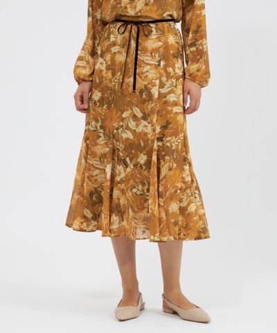 レイヤーフィオーレプリント フレアスカート