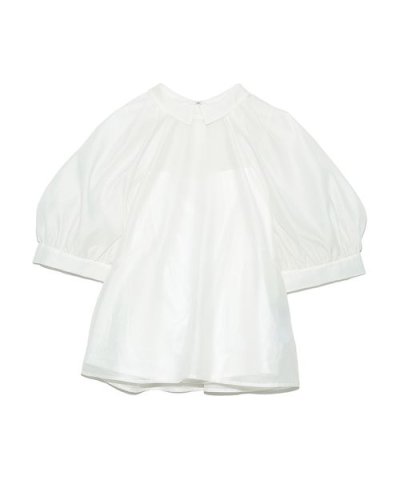 衿付きパフスリーブブラウス