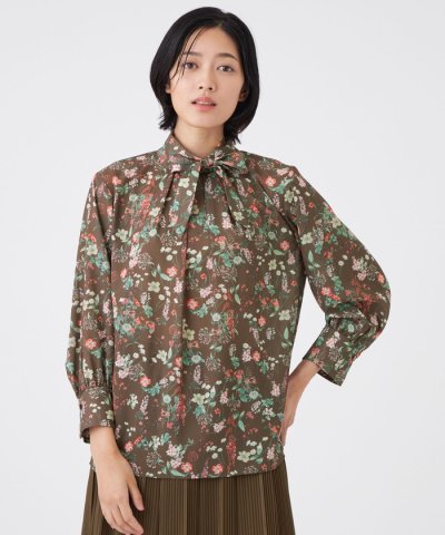 【ウォッシャブル】BOHOプリントブラウス