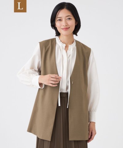 【L】【ウォッシャブル/接触冷感/防シワ】エアリーウーステッドジャケット