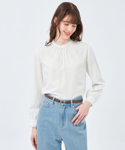 レーストリムブラウス