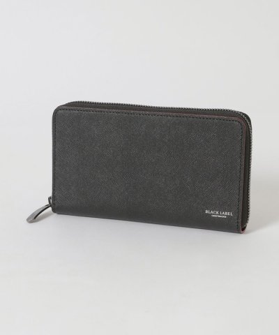 バイカラークレストブリッジチェックラウンドジップウォレット