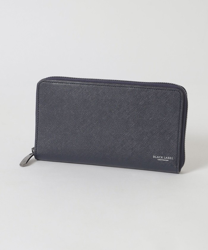 バイカラークレストブリッジチェックラウンドジップウォレット