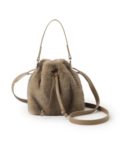 2WAYフェイクファー巾着バッグ