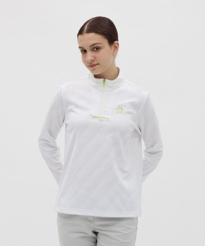 マンシングウェア Munsingwear ロゴジャカードハーフジップ長袖シャツ