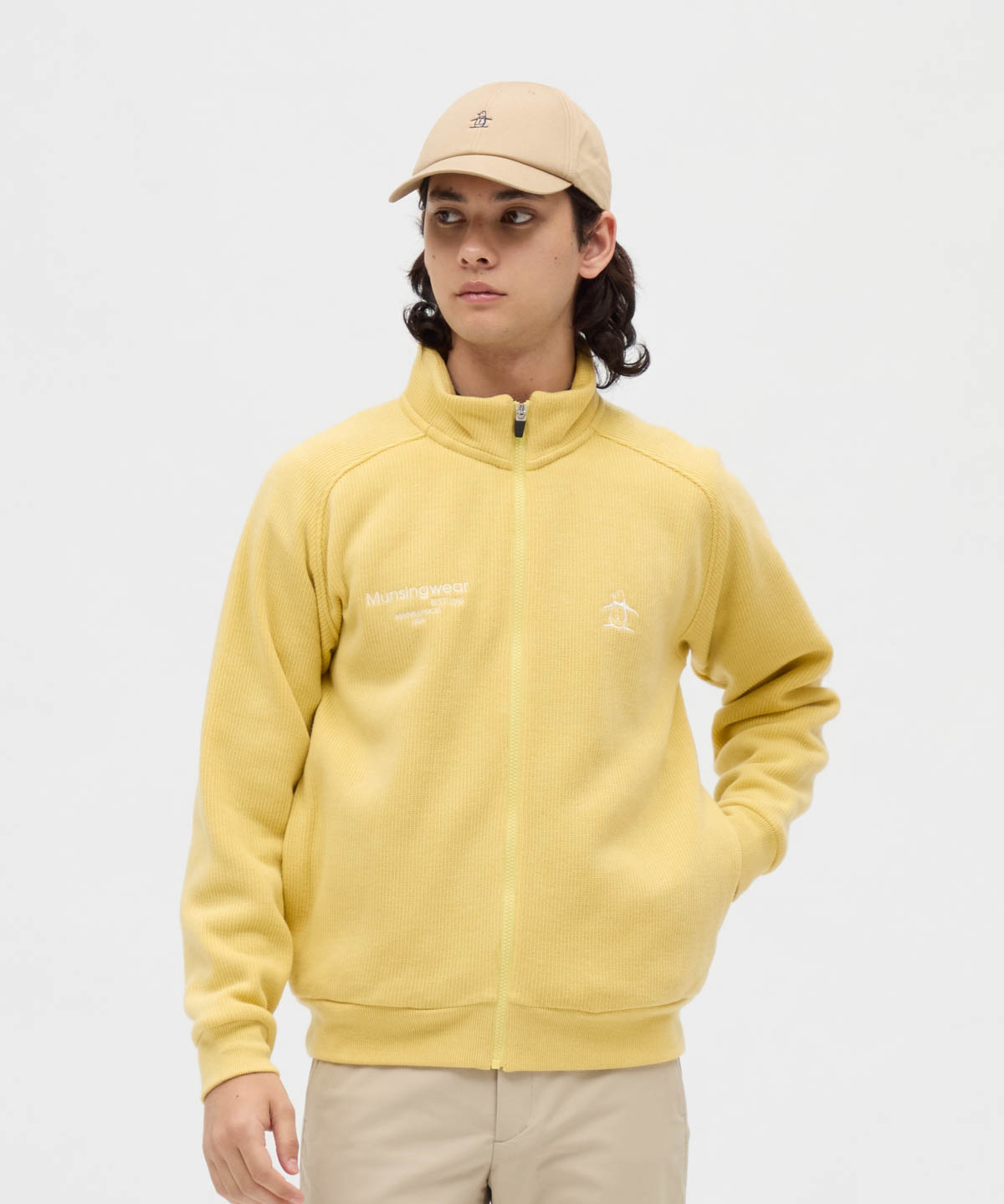 Munsingwear グリーンイエロー LL セーター マンシングウェア Munsingwear 【EASY MIDDLER】フルジップ