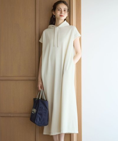 【SLOW/一部店舗限定】コットンライクテリー フーディー ワンピース