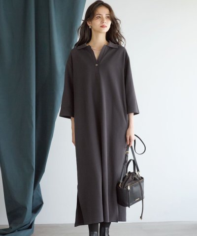 【SLOW/一部店舗限定】ライトダンボール スキッパー ワンピース