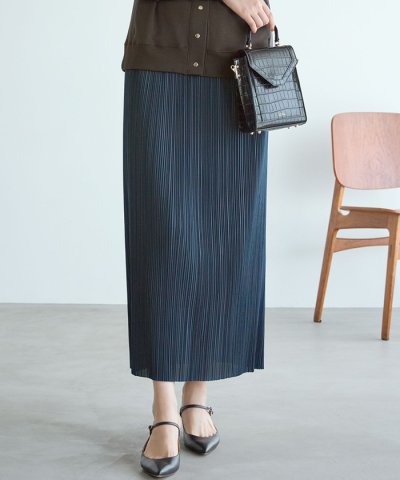 【SLOW/一部店舗限定】トリコットプリーツ Iライン スカート