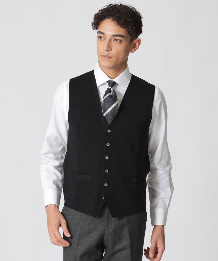 Washable】オープンニットベスト(506896079)｜HANKYU MEN'S / 阪急メンズ