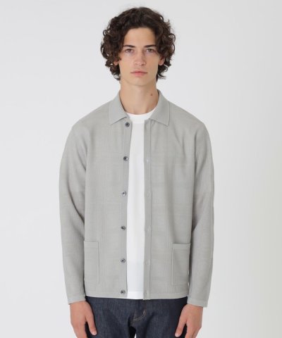 シアーチェックシャツカーディガン