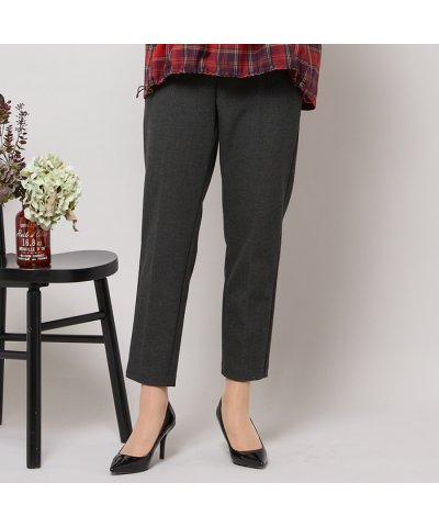 【手洗いOK】真空プリーツ・アンクル丈パンツ（無地）