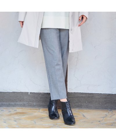 ピサーノ PISANO 【手洗いOK・吸湿発熱】真空プリーツ・アンクル丈パンツ（