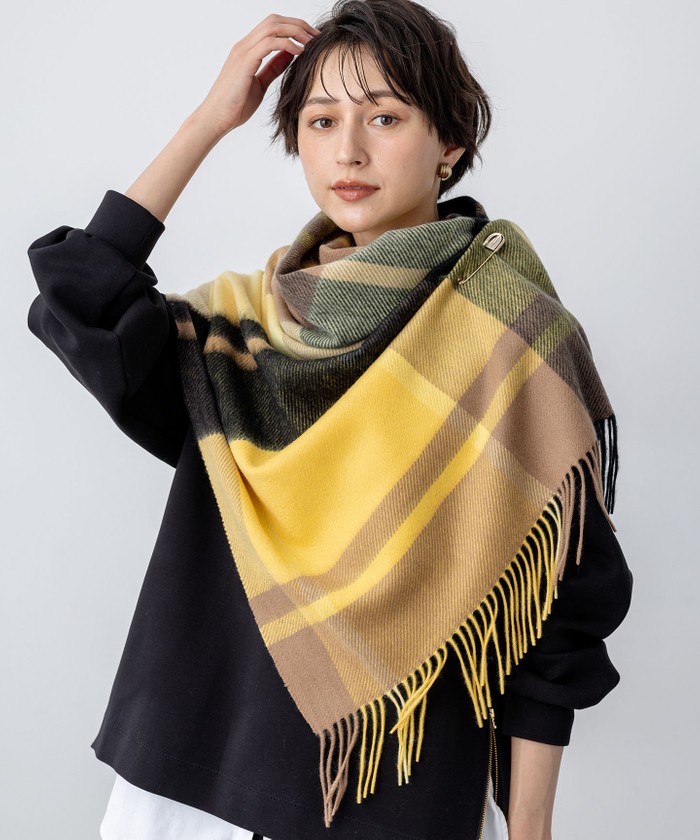 カシミヤ チェック ストール(508528567)｜阪急百貨店公式通販