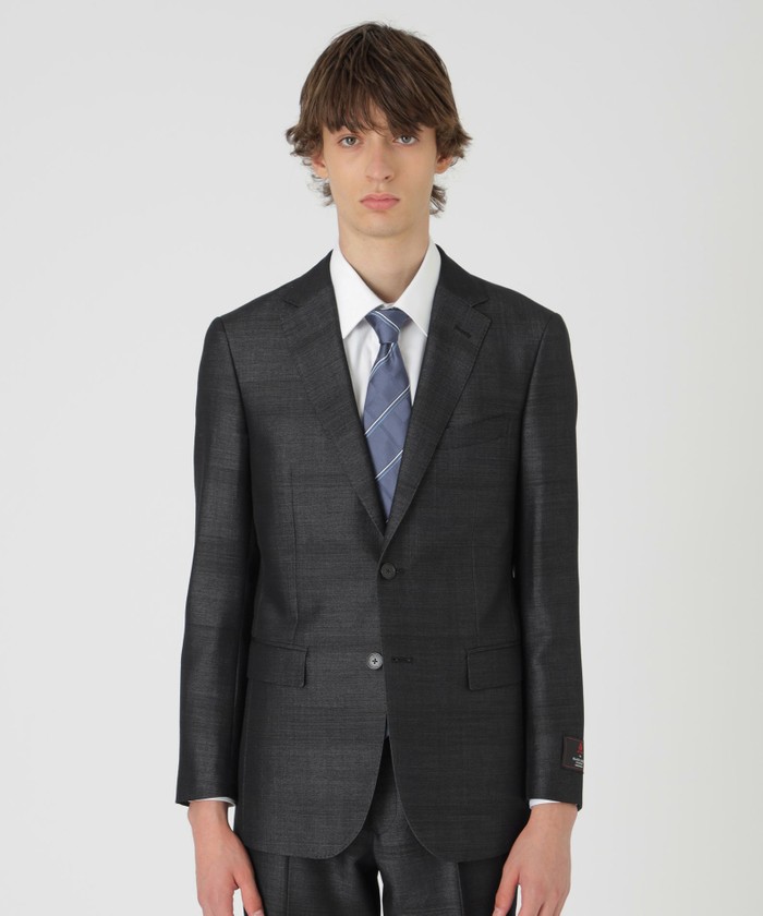 MIYUKI TOPネイビーシャドーグレンチェックスリーピーススーツ