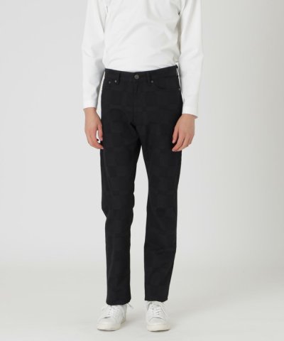 シャドーチェックブラックデニム