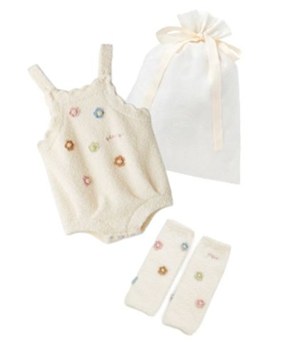 【ラッピング済み】【BABY】ベビモコフラワーロンパース&レッグウォーマーSET