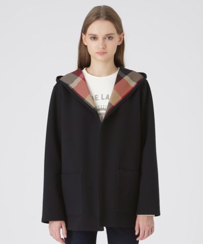 クレストブリッジチェックリバーシブルダンボールミディ丈コーディガン