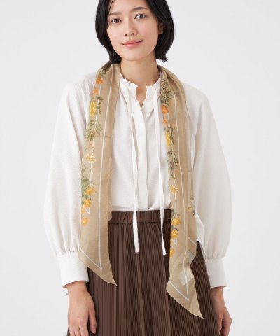 【ウォッシャブル】シルク混剣先ストール